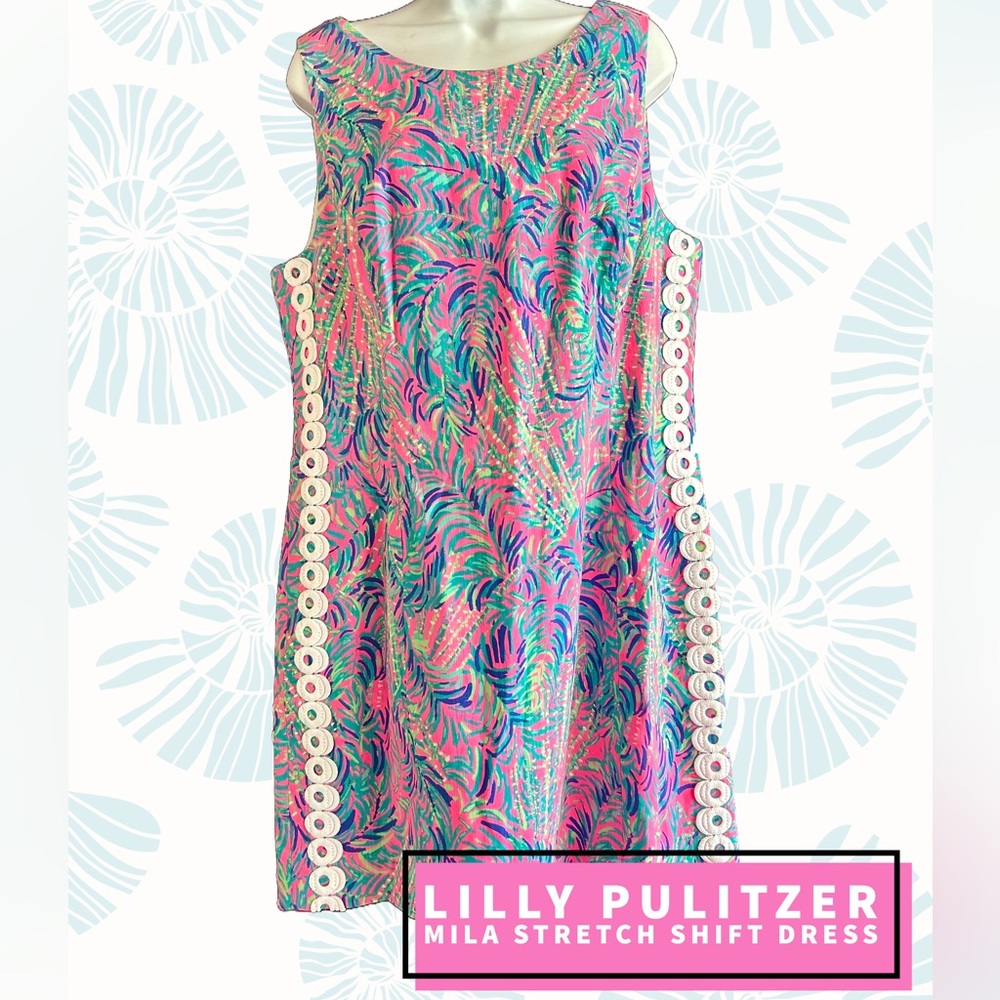Lilly Pulitzer Mila Stretch Shift Dress Size 16 - Picture 1 of 3